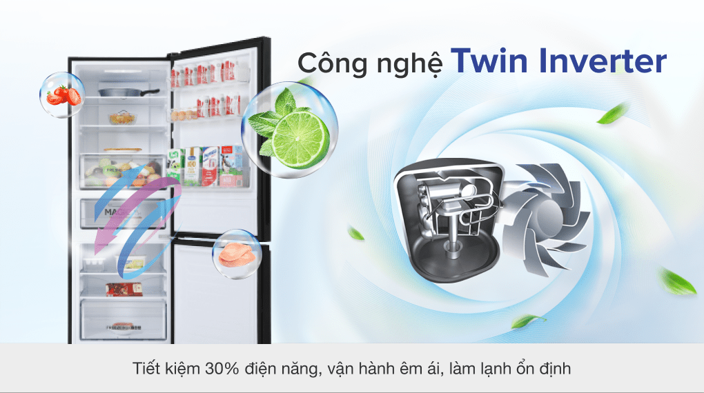 Tủ lạnh Aqua Inverter 292 lít AQR-B348MA(FB)