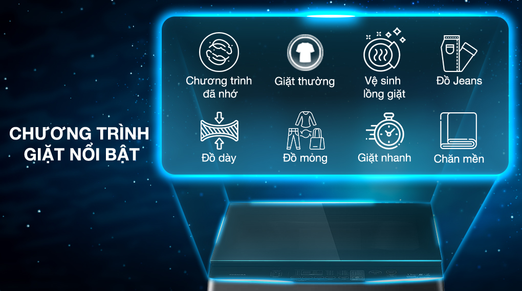 Chương trình giặt Máy giặt Toshiba Inverter 13 kg AW-DUM1400LV (MK)